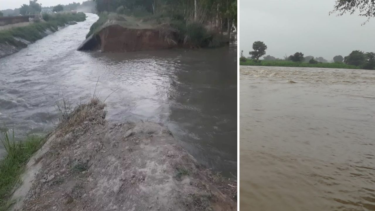 सोनीपत में टूटी CLC नहर, चारो तरफ हुआ पानी पानी  