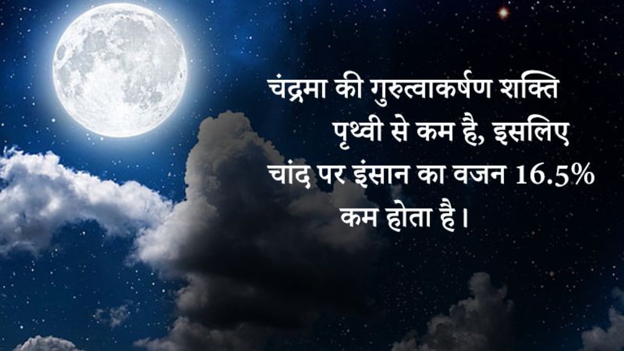 चाँद  क्या है? और इससे  जुड़े महत्वपूर्ण रोचक तथ्य, कितना है चन्द्रमा का वास्तविक वजन और क्षेत्रफल 