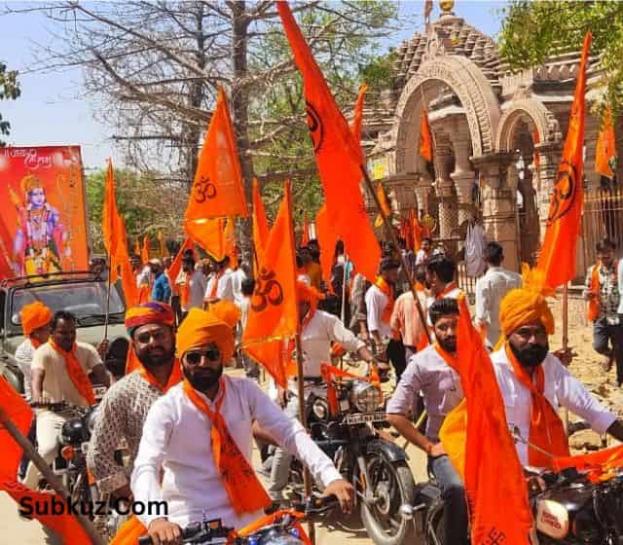 झुंझुनूं : 22 जनवरी को अयोध्या में राम मंदिर प्राण-प्रतिष्ठा, कार्यकर्ताओं ने निकाली भगवा बाइक रैली 