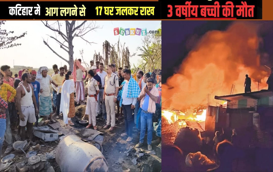 Bihar: कटिहार में लगी भीषण आग,  गांव के 16 घर जलकर हुए राख, हादसे में एक की मौत, तीन लोग झुलसे 