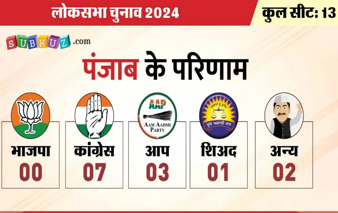 Punjab Lok Sabha Election 2024: पंजाब में भाजपा का सूपड़ा साफ, कांग्रेस को मिली सात सीट, जानें कौनसी सीट पर कौनसी पार्टी रही विजेता 