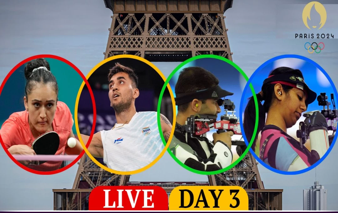 Olympics 2024 Day 3 Live: भारत आज हासिल कर सकता हैं कुल 3 मेडल, गोल्ड मैडल की हैं उम्मीद, तीरंदाजी टीम को दिखाना होगा अपना दम