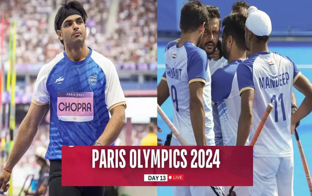 Paris Olympics 2024 Day 13: नीरज चोपड़ा जीत सकते हैं गोल्ड मेडल, हॉकी टीम से कांस्य पदक की उम्मीद, देखें भारत के आज के मुकाबलें 