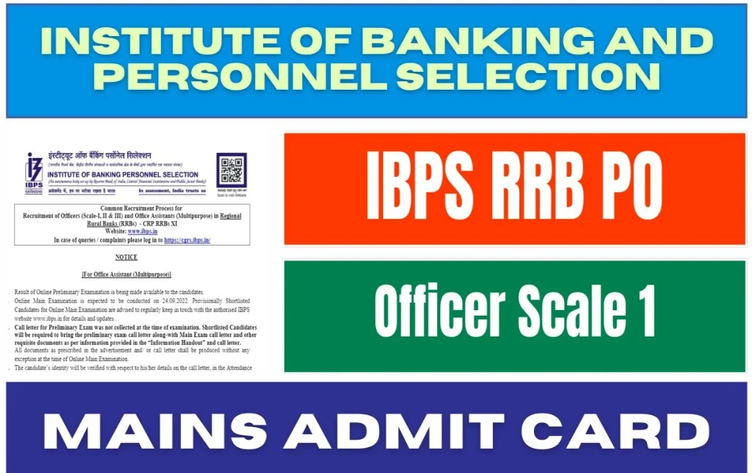 IBPS RRB PO Mains Admit Card: आईबीपीएस ऑफिसर स्केल I, II, III मेंस एग्जाम के एडमिट कार्ड हुए जारी, 29 सितंबर को होगी परीक्षा, पढ़े पूरी खबर 