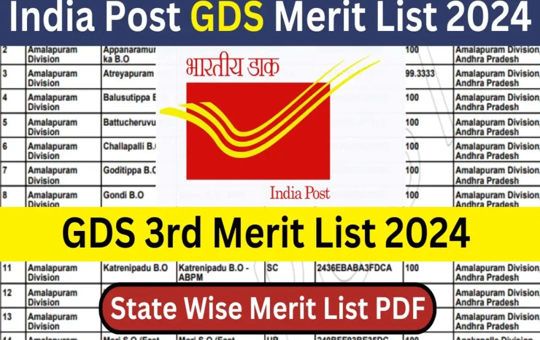 India Post GDS 3rd Merit List Released: ग्रामीण डाक सेवक भर्ती की तीसरी मेरिट लिस्ट जारी, ऐसे करें PDF डाउनलोड 