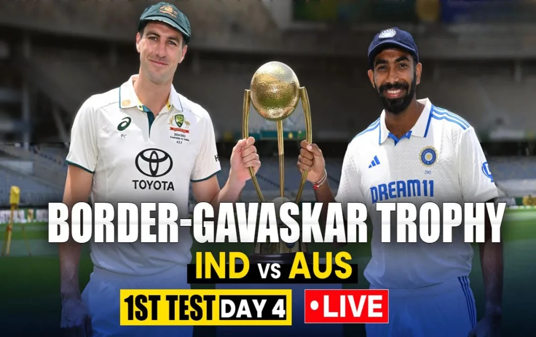 IND vs AUS LIVE Score, 1st Test Day 4: चौथे दिन का खेल हुआ शुरू, भारत को दूसरे ही ओवर में मिला उस्मान ख्वाजा का विकेट, ऑस्ट्रेलिया का स्कोर 58/4