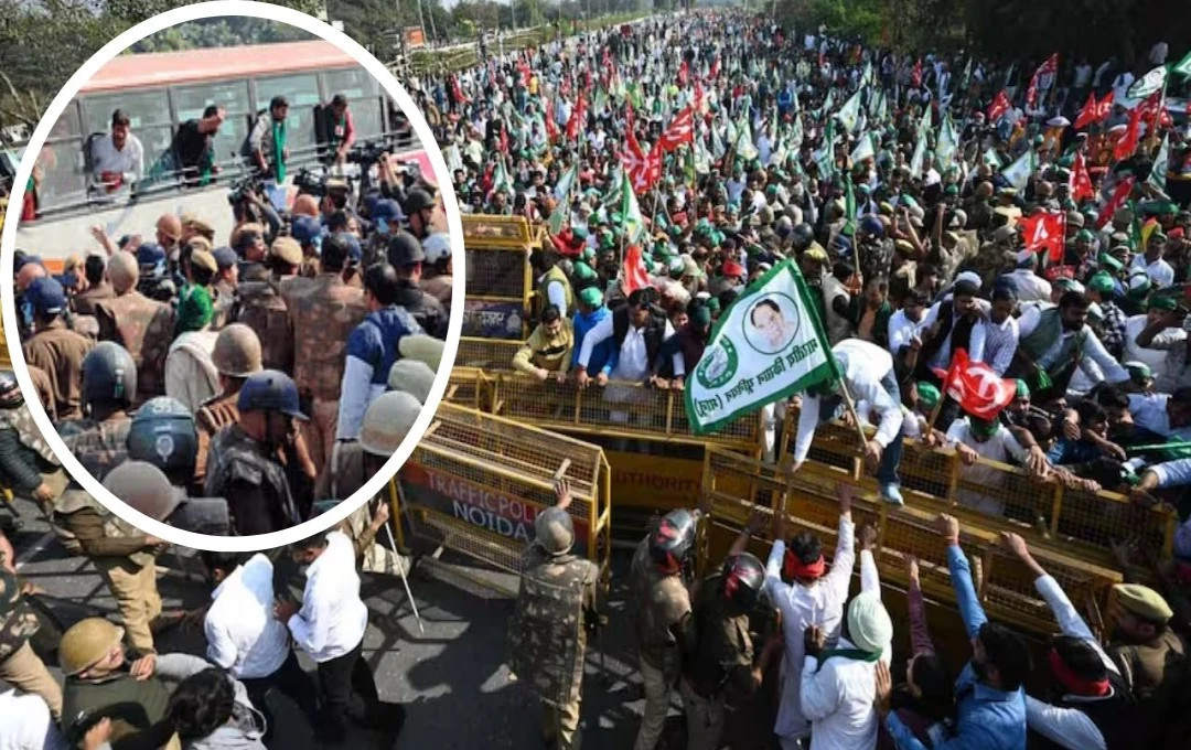 Farmers Protest: नोएडा दलित प्रेरणा स्थल पर किसानों ने किया हंगामा; लग गया लंबा जाम, किसान नेता राकेश टिकैत ने सरकार का किया घेराव