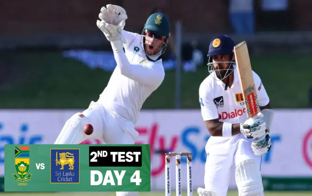 SA vs SL 2nd Test Day 4: चौथे दिन का खेल हुआ समाप्त, दूसरी पारी में श्रीलंका ने 205 रन गंवाए पांच विकेट, दक्षिण अफ्रीका को जीत के लिए चाहिए  5 विकेट