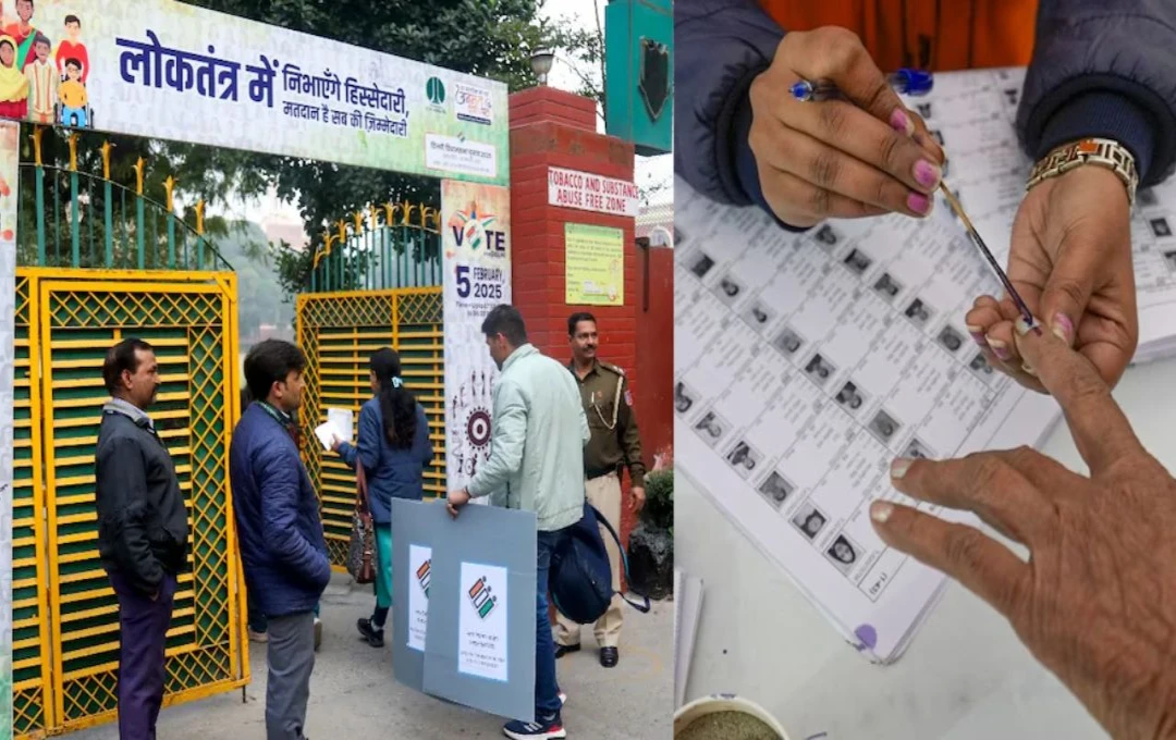 Delhi Election: दिल्ली की 70 सीटों पर मतदान जारी, लंबी कतारों में खड़े वोटर, शाम 5 बजे तक होगी वोटिंग 