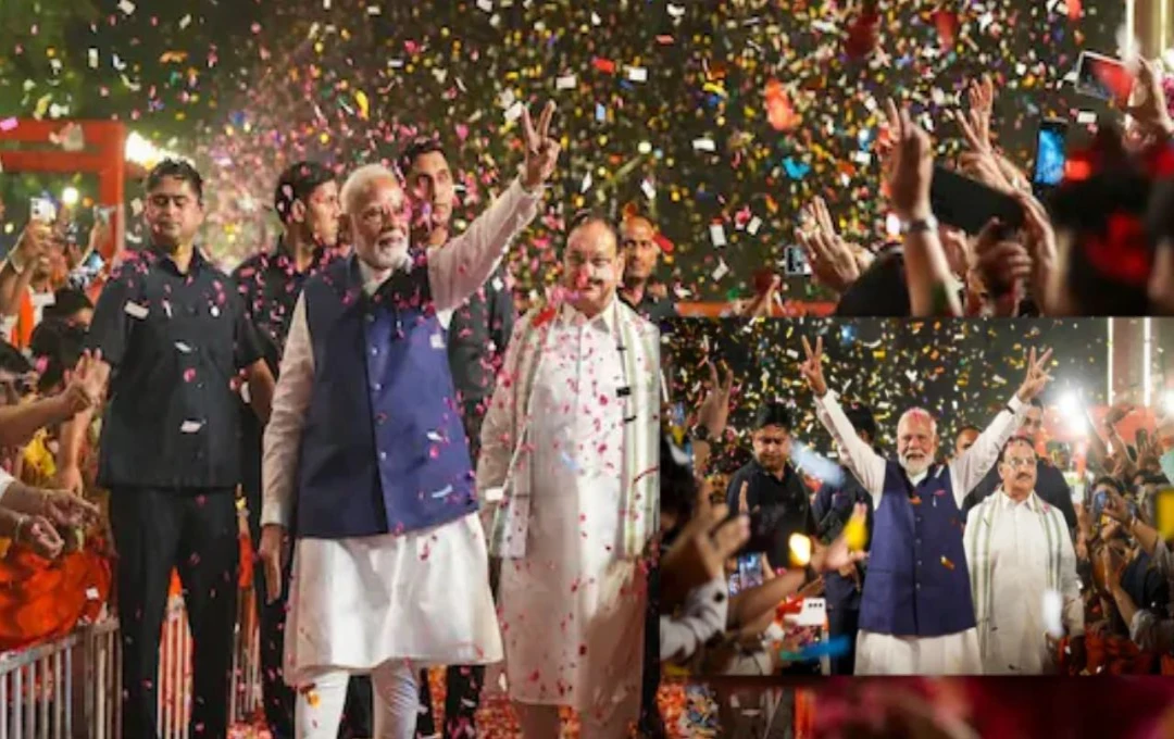 BJP Celebrates Projected Landslide Victory in Delhi Elections