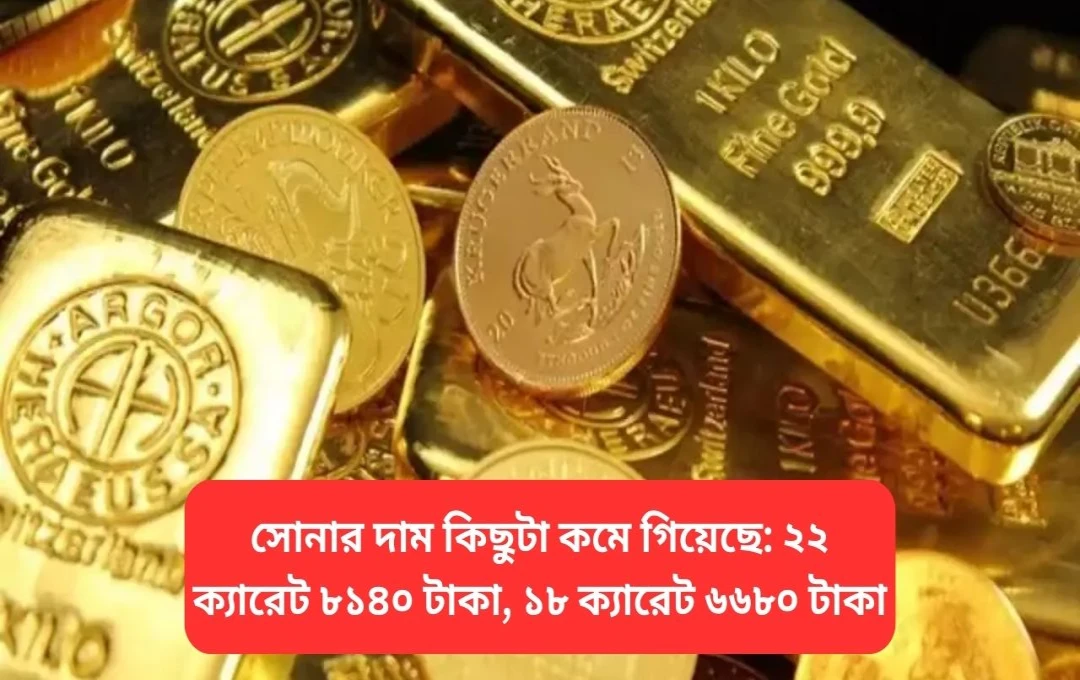সোনার দাম কমল: ১ ভরির দাম দেখে নিন! খুশির খবর, সোনার দাম কিছুটা কমেছে