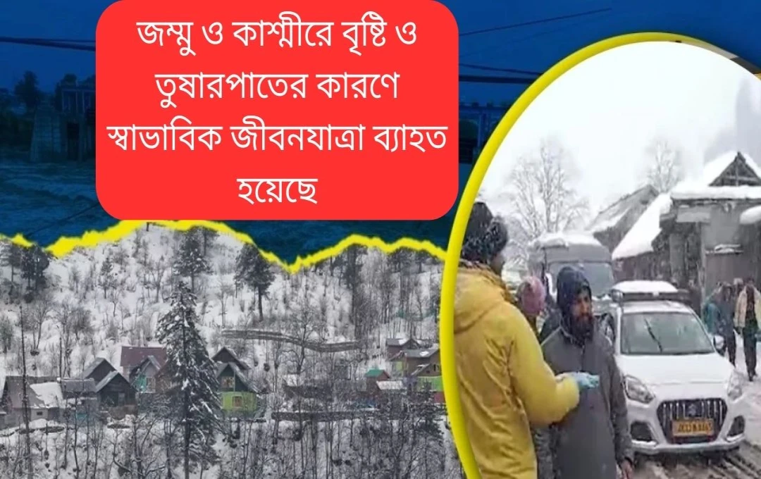 জম্মু-কাশ্মীরে বর্ফপাত ও ভারী বৃষ্টিপাতে জনজীবন বিপর্যস্ত