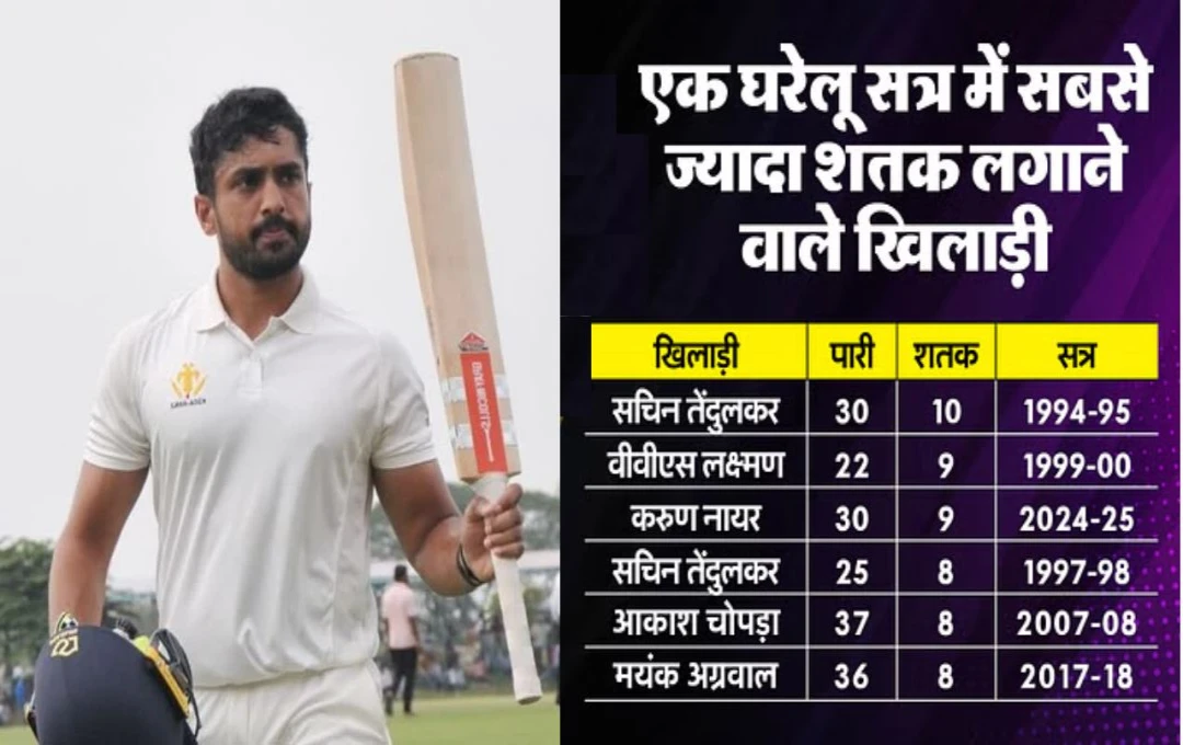 Karun Nair Achieves Historic Ranji Trophy Feat, Joining Sachin and Laxman