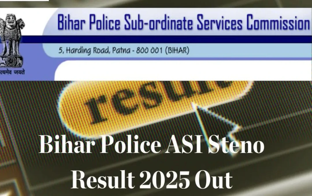 Bihar Police BPSSC Steno ASI Result 2025 Announced