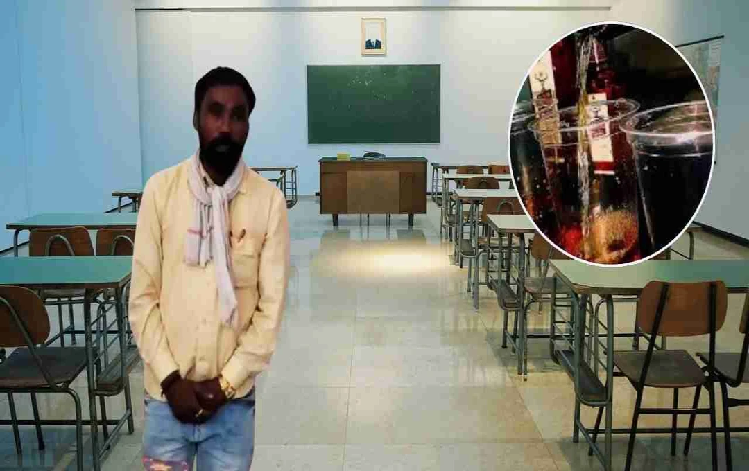 Madhya Pradesh Teacher Caught Drinking Alcohol at School