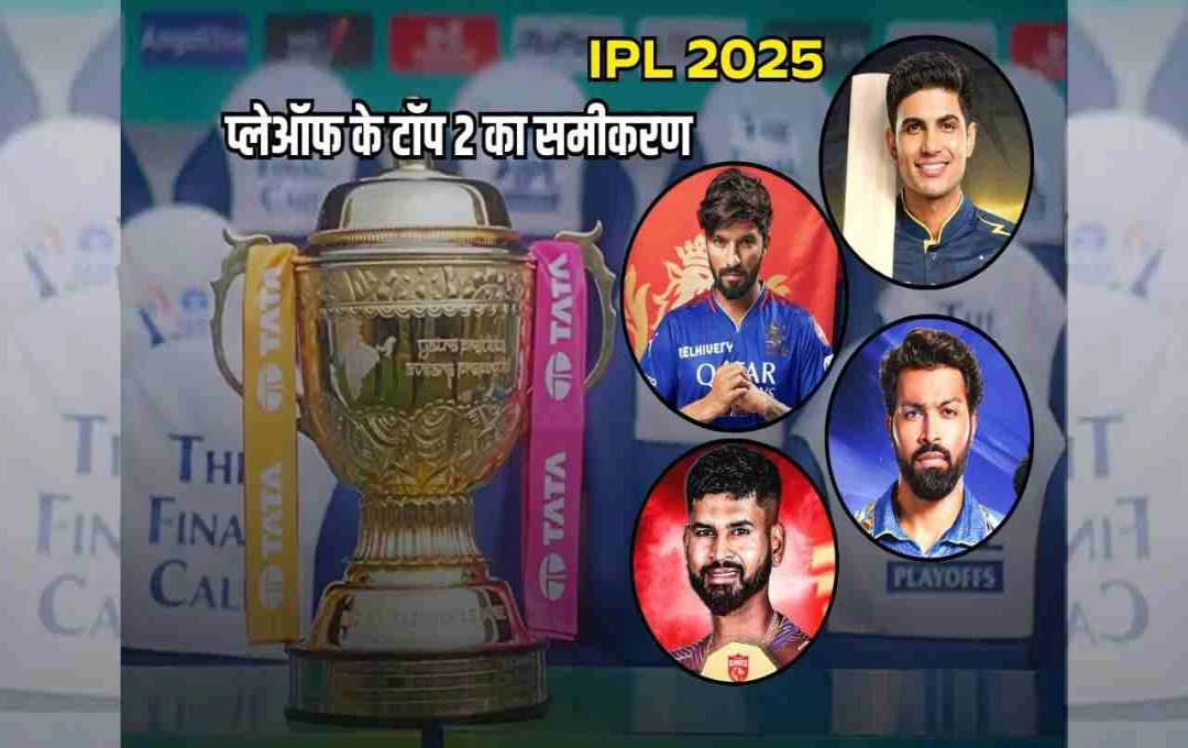 आईपीएल 2025: टॉप-2 की जंग में चारों प्लेऑफ टीमें, जानिए GT, PBKS, RCB और MI का समीकरण