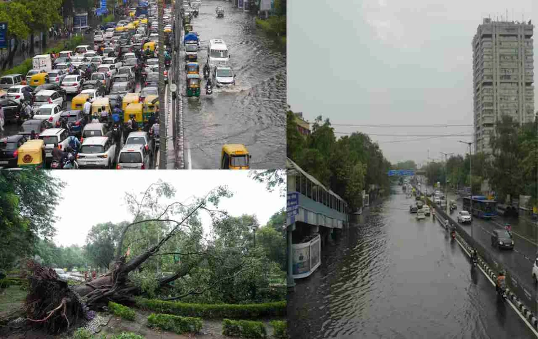 दिल्ली में भारी बारिश: जलभराव और ट्रैफिक जाम से जनजीवन अस्त-व्यस्त