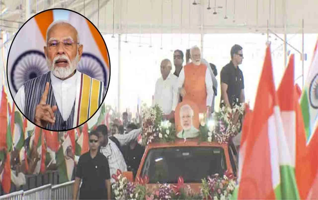 PM Modi गुजरात दौरे के दूसरे दिन गांधीनगर में रोड शो, 5536 करोड़ के प्रोजेक्ट्स का करेंगे लोकार्पण और शिलान्यास