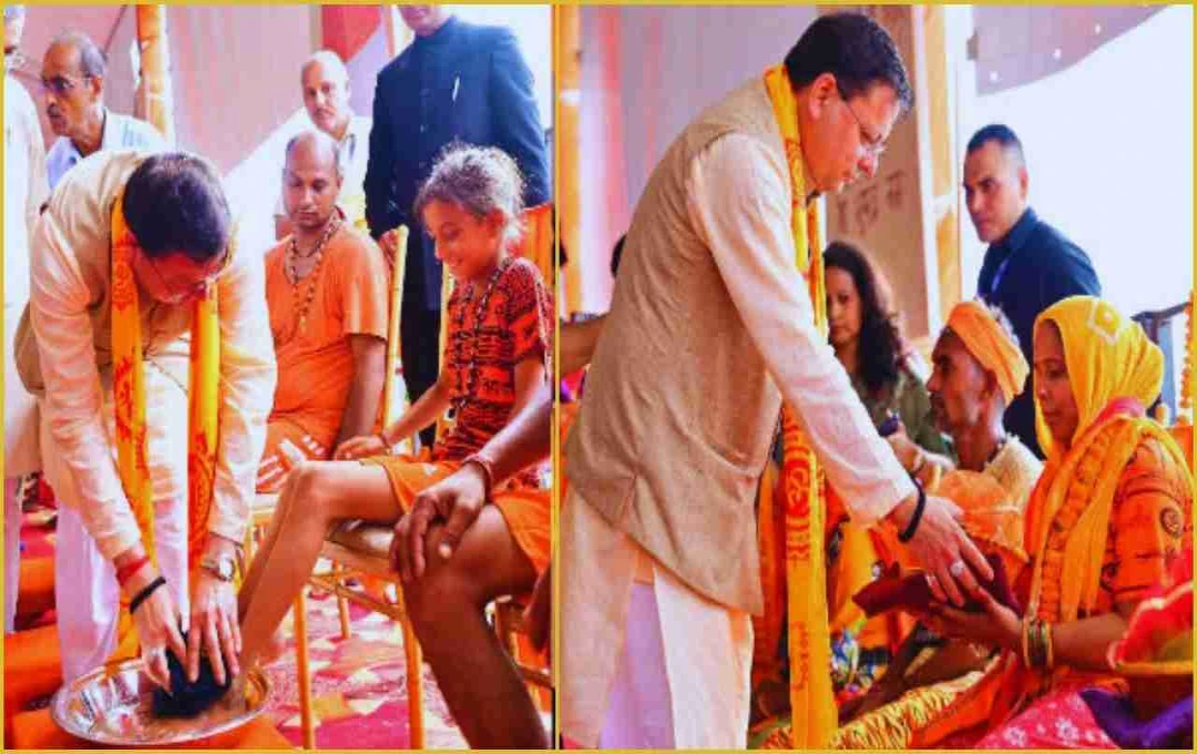 हरिद्वार में कांवड़ियों का स्वागत: CM पुष्कर धामी ने चरण धोकर दी सेवा की मिसाल 