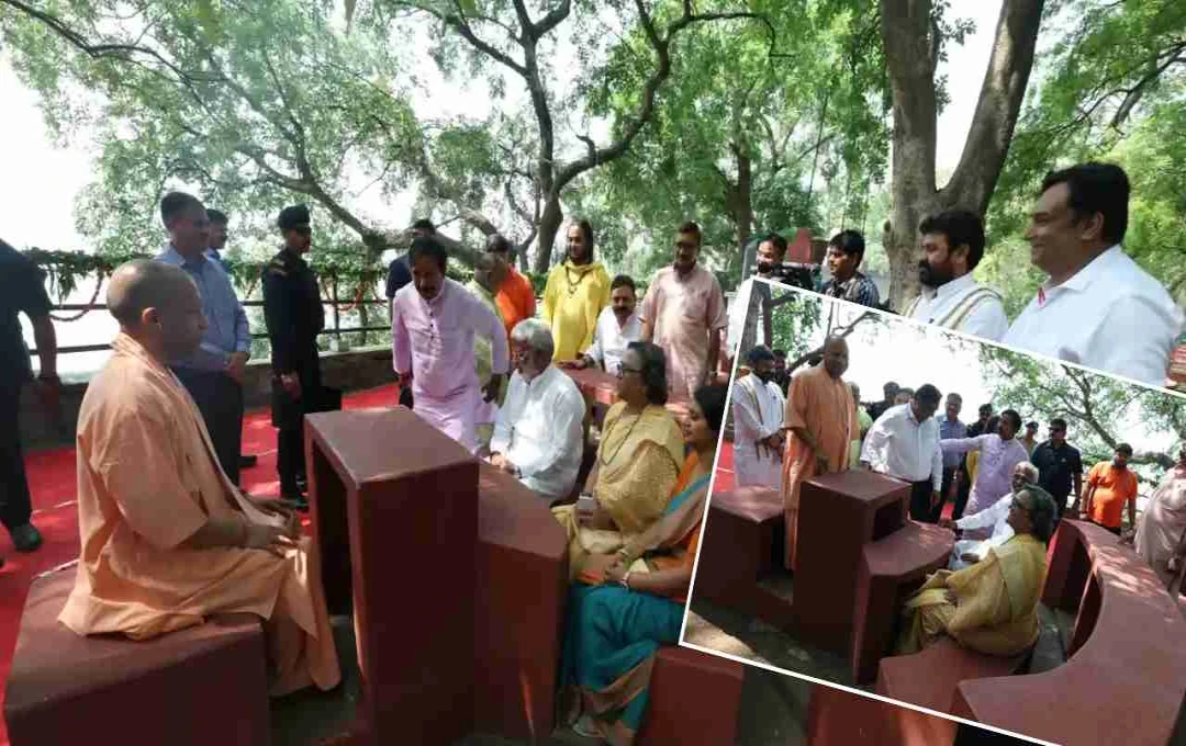 CM Yogi in Varanasi: वाराणसी में शिक्षक बने सीएम योगी आदित्यनाथ, ओपन क्लास में दिया पर्यावरण संरक्षण का पाठ