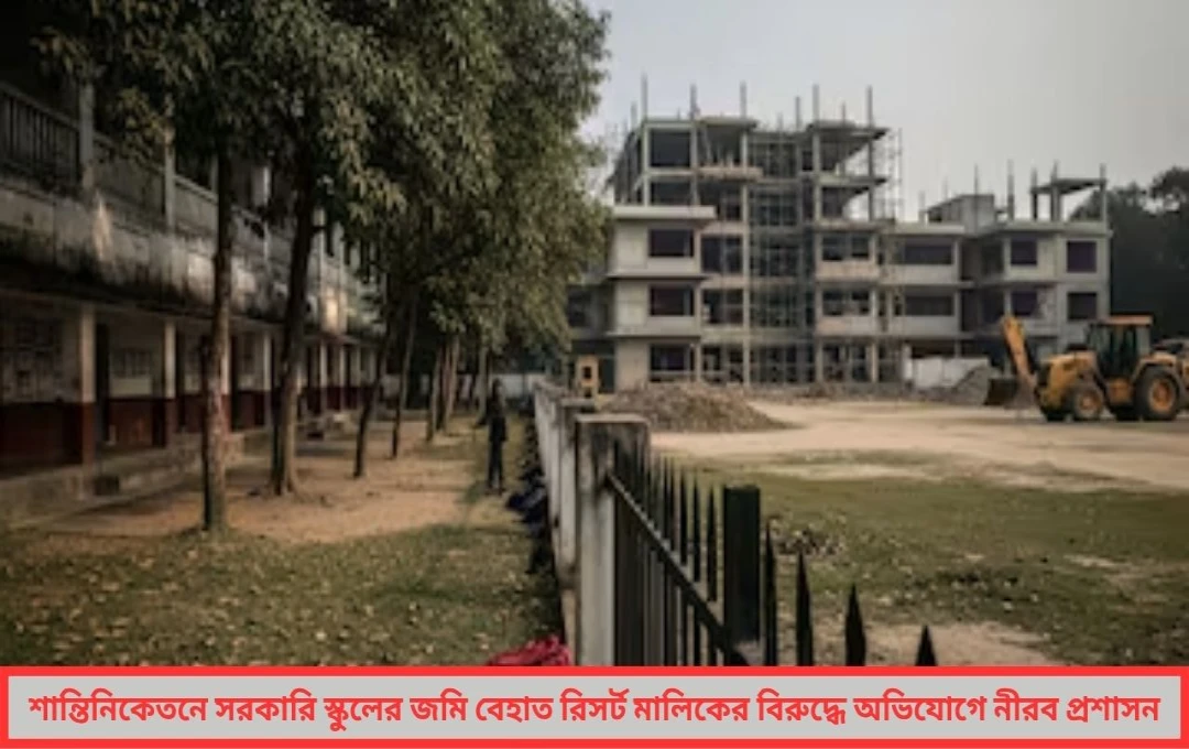 শান্তিনিকেতনের স্কুলজমি দখলে রিসর্ট মালিক! শিক্ষাঙ্গনের বুকে বেআইনি প্রাচীর ঘিরে তীব্র বিতর্ক