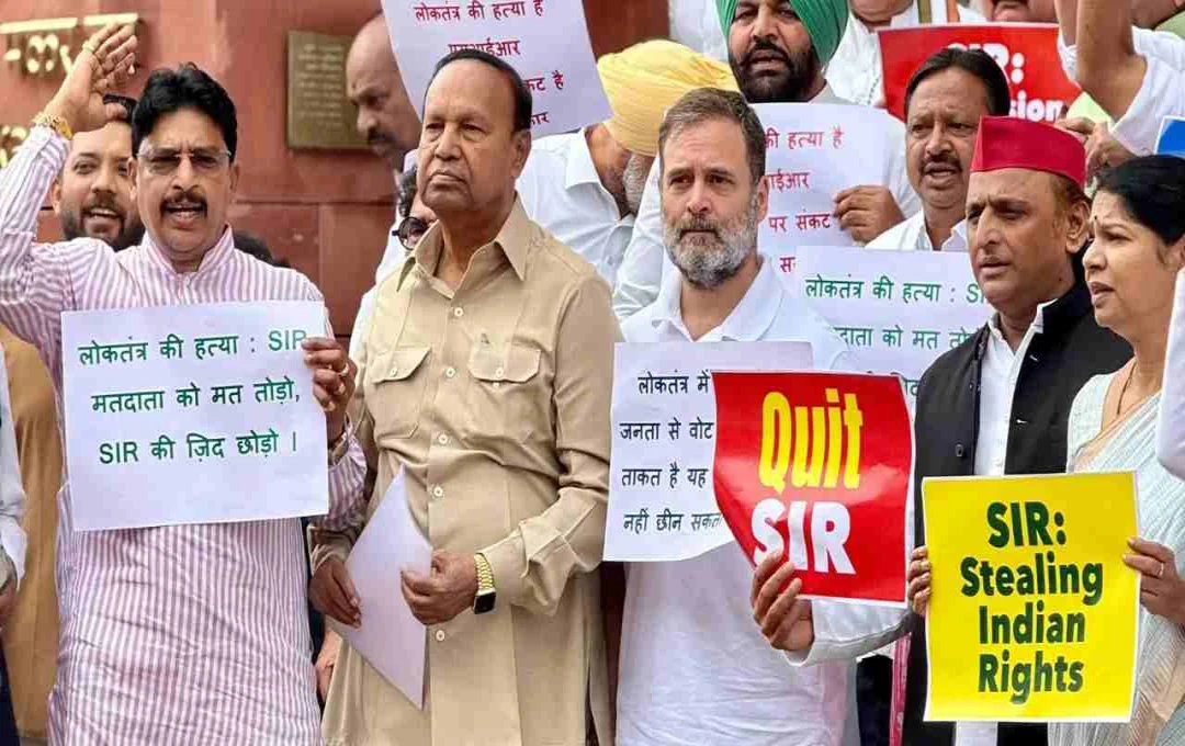 बिहार में SIR के खिलाफ संसद के बाहर बड़ा प्रदर्शन, राहुल गांधी और अखिलेश यादव ने संभाली कमान