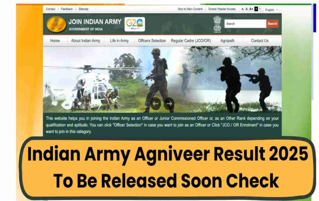 Indian Army Agniveer Exam 2025 Result Expected Soon