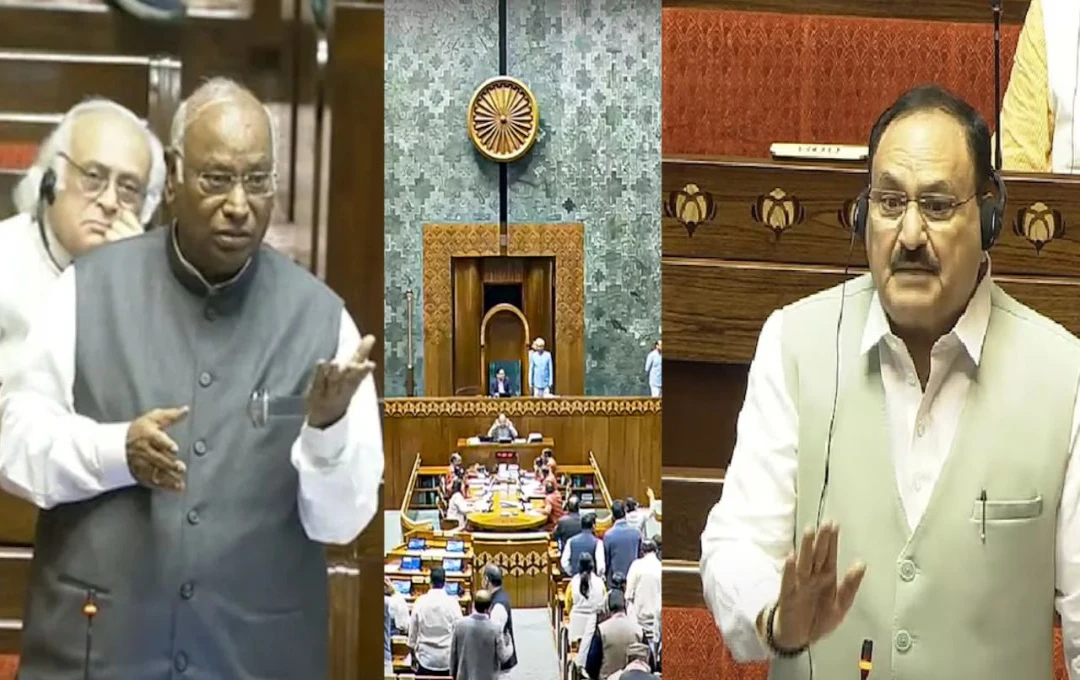 खरगे-नड्डा के बीच जुबानी जंग, राज्यसभा में गरमाया माहौल, जानिए क्यों बढ़ा विवाद