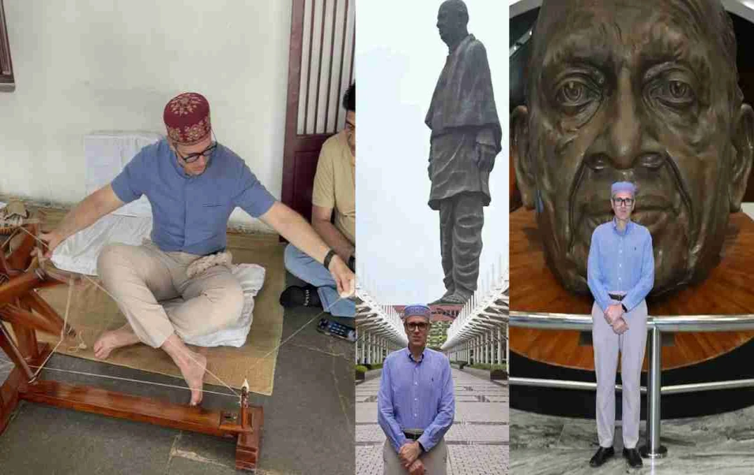 Omar Abdullah Pays Tribute to Mahatma Gandhi at Sabarmati Ashram, Gujarat