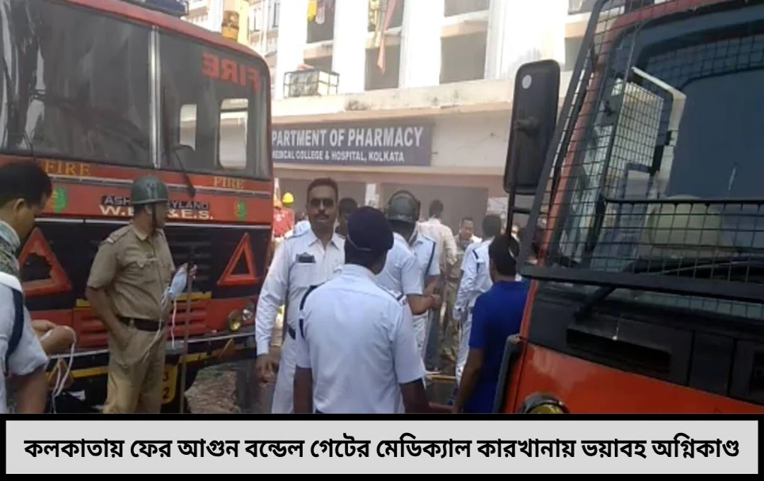 কলকাতায় ফের অগ্নিকাণ্ড বন্ডেল গেটের মেডিক্যাল সামগ্রীর কারখানায় বিধ্বংসী আগুনে চাঞ্চল্য