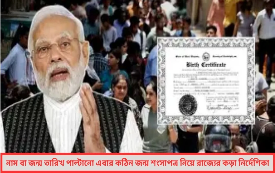 জন্মের সার্টিফিকেটে নাম বা জন্ম তারিখ পাল্টাতে এবার লাগবে ঘাম-ঝরানো তথ্যপ্রমাণ!রাজ্যের কড়া নির্দেশিকায় নয়া ধাক্কা