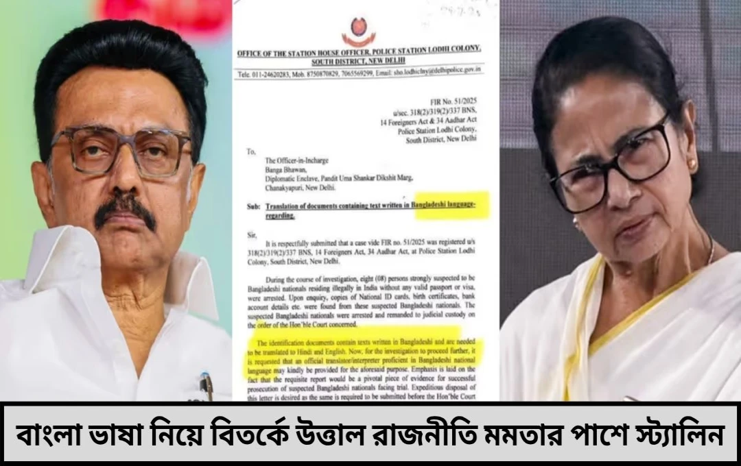 বাংলা ভাষা নাকি বাংলাদেশি দিল্লি পুলিশের চিঠিতে বিতর্কের ঝড় মমতার পাশে এবার স্ট্যালিনও !