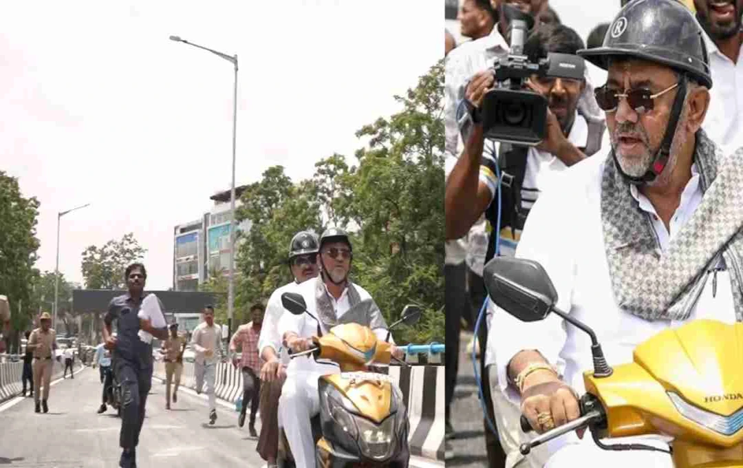 বেঙ্গালুরুতে বিতর্ক: জরিমানার স্কুটারে চড়ে হেব্বাল ফ্লাইওভার পরিদর্শনে কর্ণাটকের উপমুখ্যমন্ত্রী