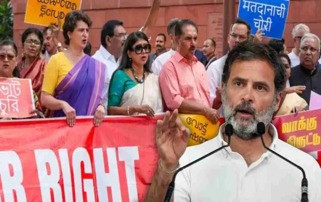 Opposition March: संसद से EC दफ्तर तक विपक्ष का पैदल मार्च, राहुल गांधी ने संभाली कमान