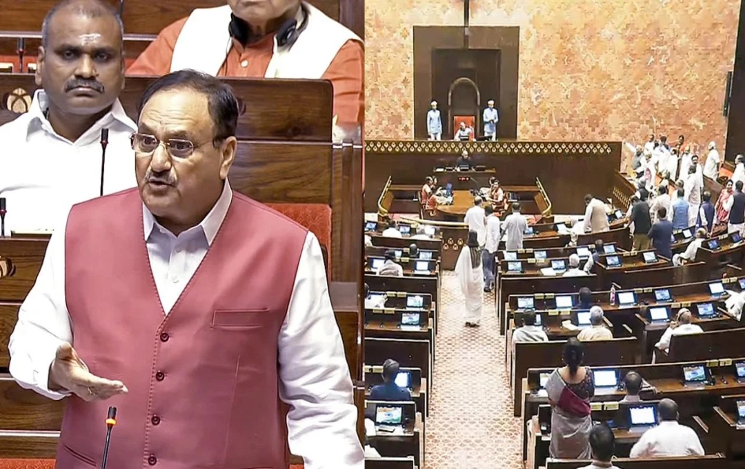 राज्यसभा में SIR पर चर्चा को लेकर हंगामा, जेपी नड्डा का विपक्ष पर निशाना