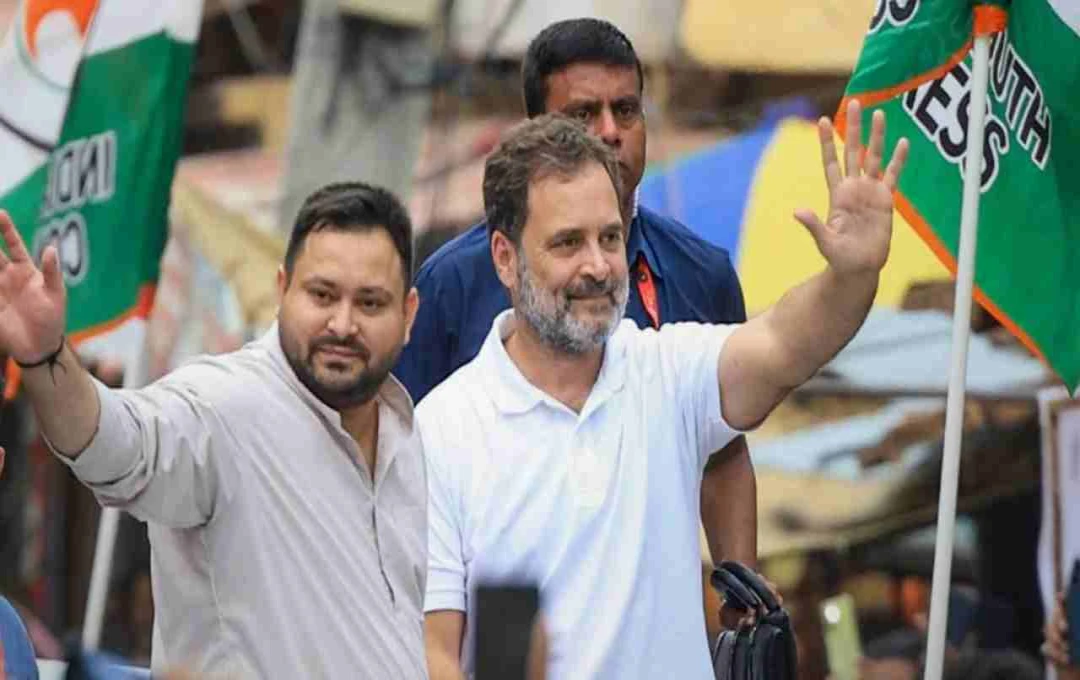বিহারের ওয়ারিসলিগঞ্জে রাহুল গান্ধী ও তেজস্বী যাদবের রোড শো: ভোটার অধিকার যাত্রা