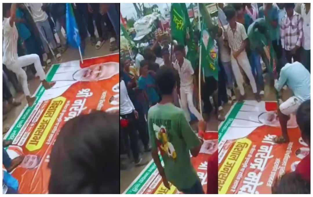 নওয়াদাতে রাহুল গান্ধীর যাত্রায় মোদীর পোস্টার মাড়ানো নিয়ে বিতর্ক, উত্তেজনা