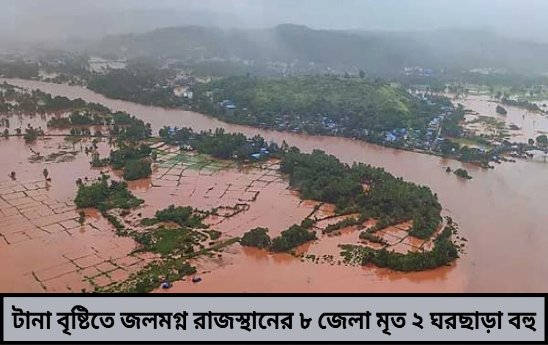 টানা বৃষ্টিতে বিপর্যস্ত রাজস্থান আট জেলায় প্লাবন মৃত ২ ঘরছাড়া বহু