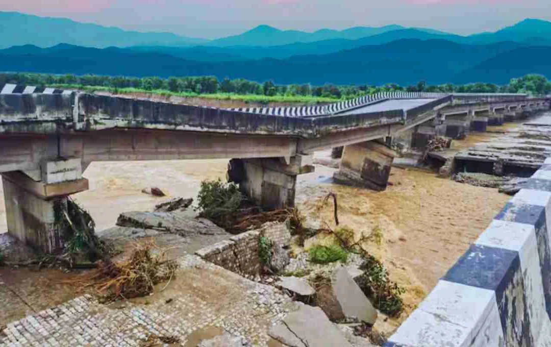পাঞ্জাবে ভারী বৃষ্টিতে বন্যা: গ্রাম প্লাবিত, সেতু ভেঙে যোগাযোগ বিচ্ছিন্ন