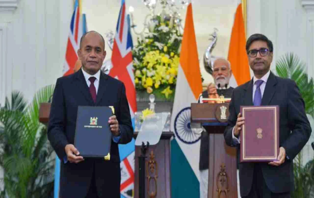 पीएम मोदी और फिजी पीएम की अहम बैठक, व्यापार, रक्षा और शिक्षा में सात समझौतों पर हुए हस्ताक्षर