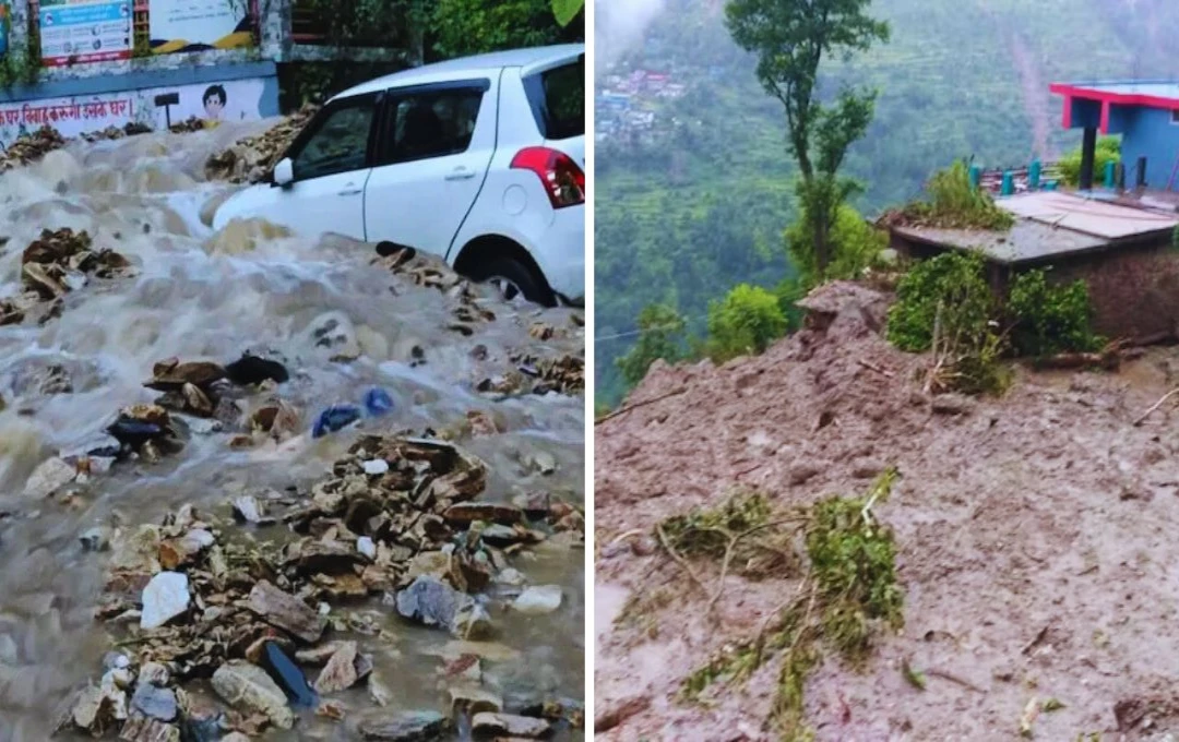 देवाल में बादल फटने से मची तबाही, दो लोग लापता