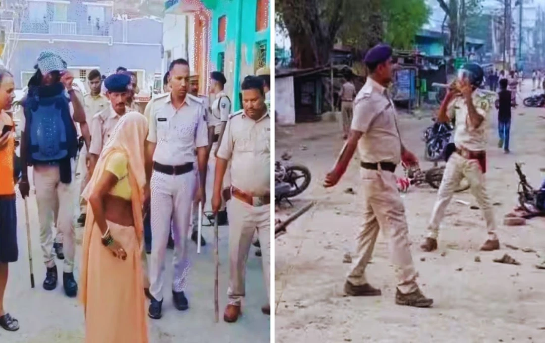 बिहारशरीफ बनौलिया में पुलिस पर पत्थरबाजी, दुकान में गणेश प्रतिमा लगाने को लेकर हुआ विवाद