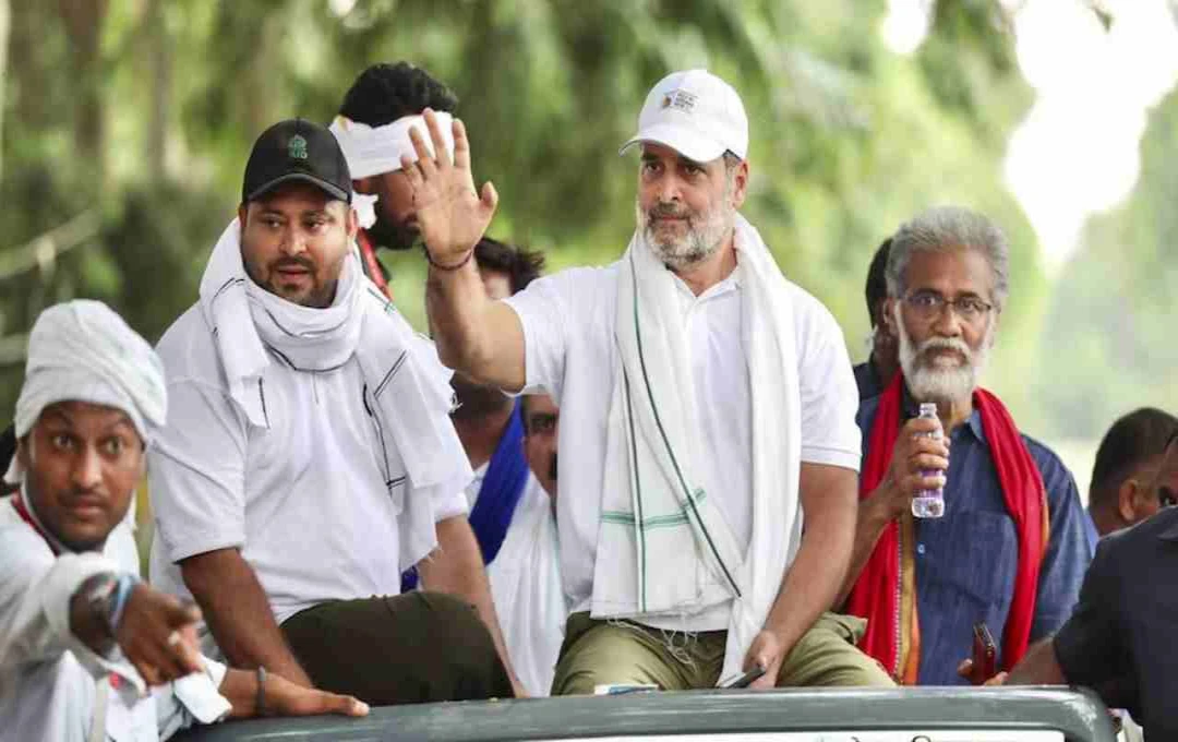 Rahul Gandhi Leads Grand Alliance Voter Rights March in Patna