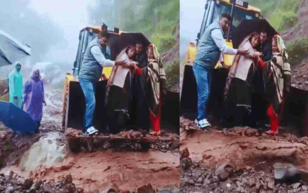 जम्मू-कश्मीर में बाढ़ का कहर, उधमपुर में गर्भवती को JCB से अस्पताल पहुंचाया, वीडियो वायरल 
