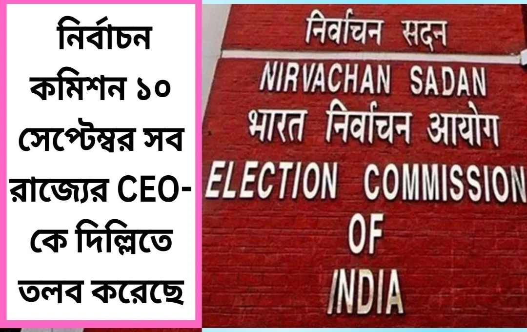 দেশব্যাপী SIR প্রস্তুতি: ১০ সেপ্টেম্বর সমস্ত রাজ্যের CEO জরুরি বৈঠকের তলব