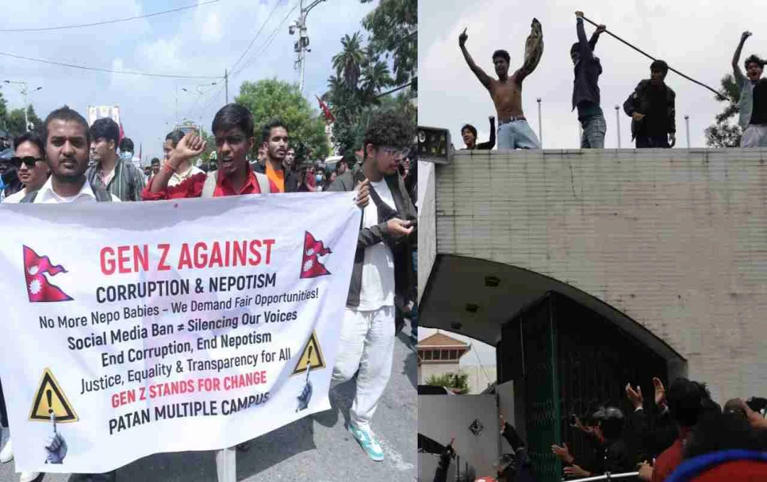 Nepal Youth Protest Social Media Ban with Parliament Storming; 10 Dead in Police Firing
