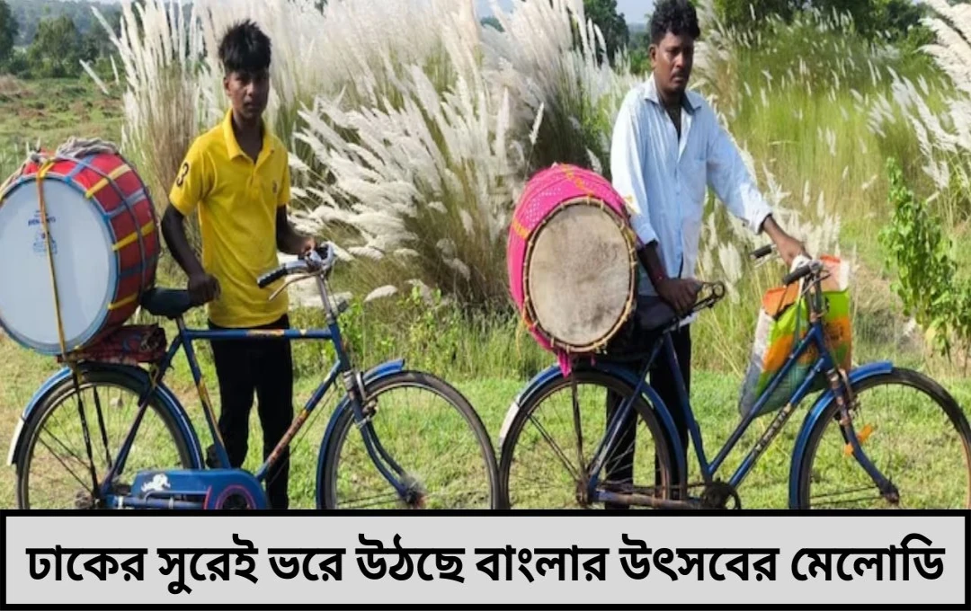 কাশফুলের মাঝেই কেঞ্জাকুরার ঢাকির গ্রাম, পুজোর আগে বাঁকুড়ায় জমে উঠছে প্রস্তুতি