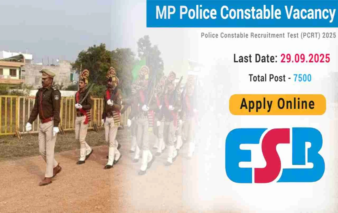 MP Police Vacancy 2025: युवाओं के लिए सुनहरा मौका, 7500 कॉन्स्टेबल पदों पर बंपर भर्ती, कल से आवेदन शुरू