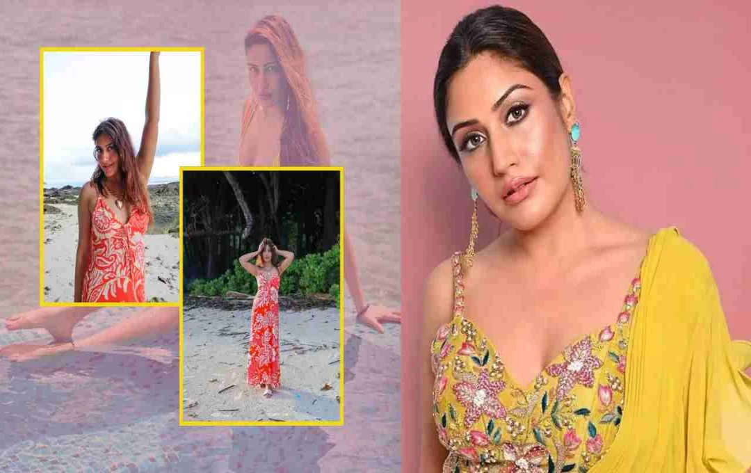 Surbhi Chandna Sets Social Media Ablaze with Glamorous Deep-Neck Dress by the Seaside