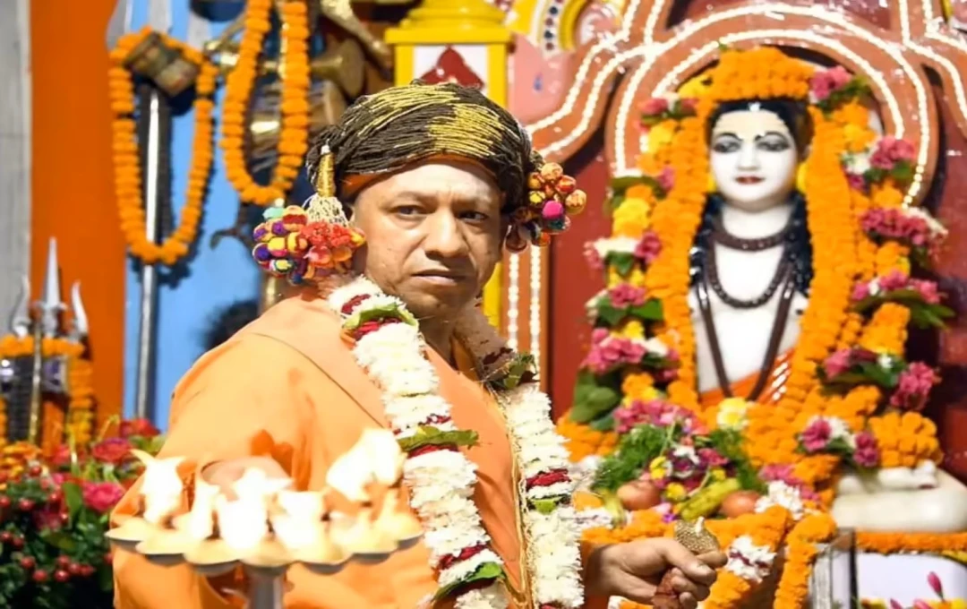 गोरक्षपीठ में शारदीय नवरात्रि की तैयारियाँ — कलश स्थापना समारोह